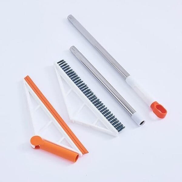 2 in 1 Window Wiper with Folding Brush Multifunction Scraping Silicone Broom Sweeper Dust and Debris from Various Floor Surfaces Crystal-Clear Windows (1-Set) - Image 5
