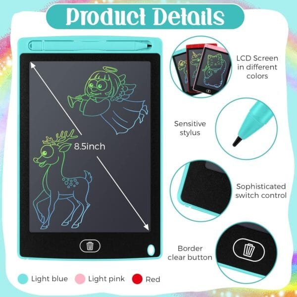8.5 inch Writing Tablet Paperless LCD with Pen, Black - Kids Tab & adult - Image 3