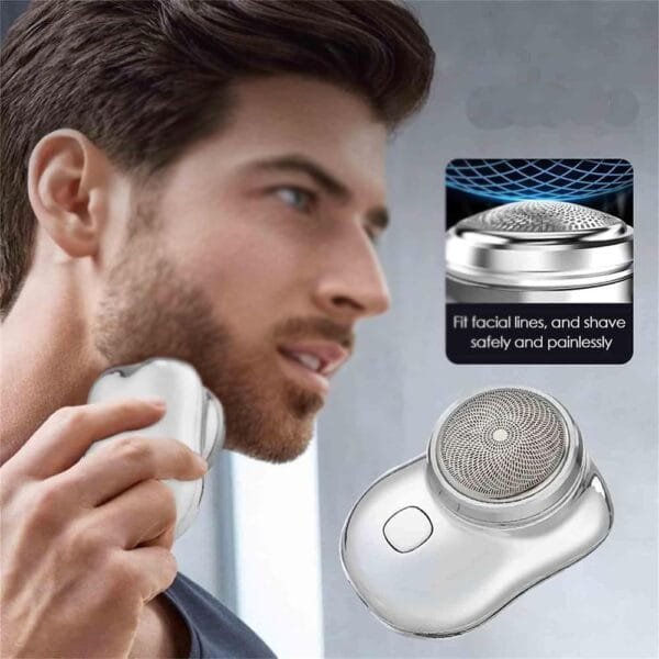 Portable Shaver, Wireless Mini Electric Shaver, Rechargeable Razor, Compact Pocket Size Shaver for Men, Easy One-Button Use Suitable for Home Travel and Gifts - Image 4