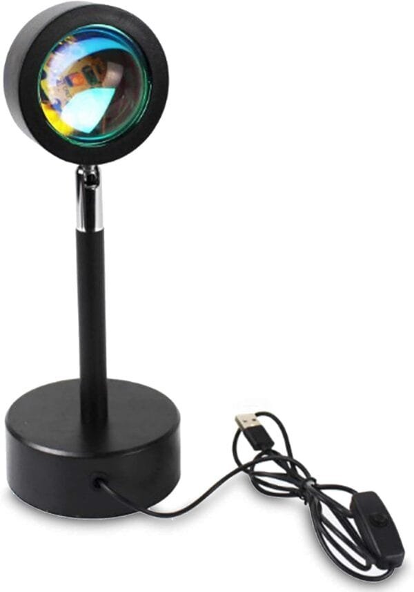Sunset Lamp Projector | Rainbow Lamp | Eternal Sunset Night Light Projector LED Lamp | 180 Degree Rotation USB Plug-in Halo Lamp | Room Decor Stand Light (Rainbow) (Rainbow) - Image 2