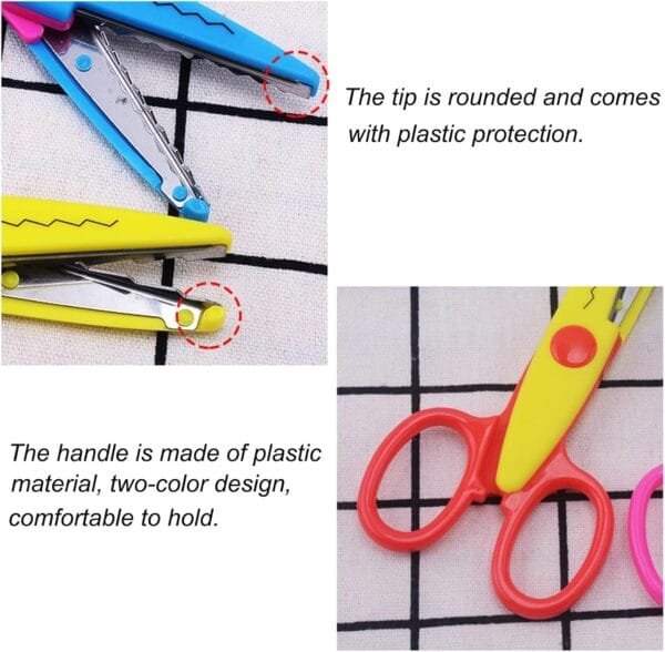 Craft Scissors Set 6 PCS Colorful Pattern Design Paper Edger Scissors Serrated Scissors for Kids, Students, Teachers, DIY Photos, Crafts, Art Projects, Scrapbooking - Image 4