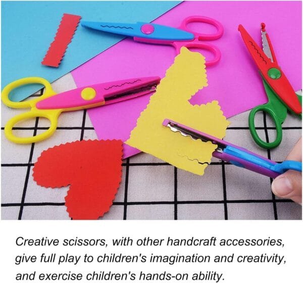 Craft Scissors Set 6 PCS Colorful Pattern Design Paper Edger Scissors Serrated Scissors for Kids, Students, Teachers, DIY Photos, Crafts, Art Projects, Scrapbooking - Image 3