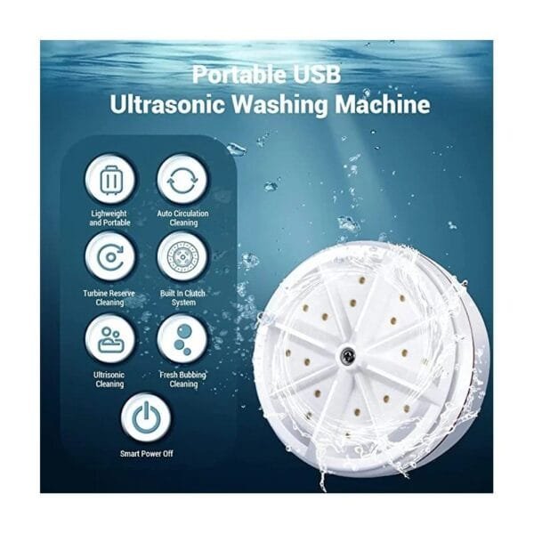 Portable Mini Turbo Washer, Portable washer machine, Mini washing machine portable washer for Underwear, Baby Clothes, or Small Items, for Apartments, Camping, Travel