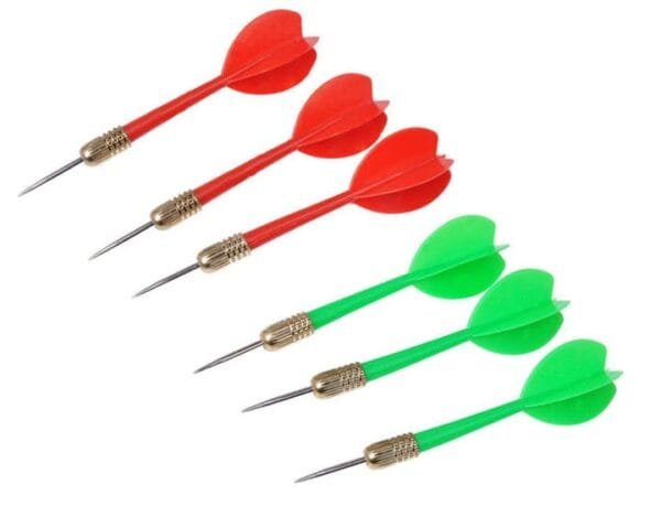 Double Sided Wall Dart Board Game with 6 Darts 16 inch - Image 2