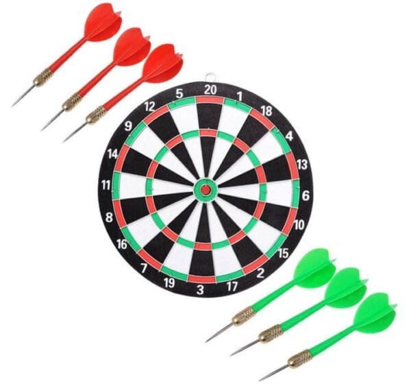Double Sided Wall Dart Board Game with 6 Darts 16 inch - Image 4