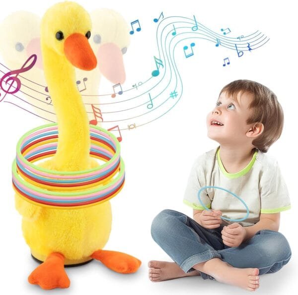Toss Ring Game, Carnival treatmants Game, Electronic Duck Ring Game, Throwing Ring Toy, Cute Animal USB Rechargeable Duck Ring Toy for Home, Party, Garden, Yard Fun - Image 7