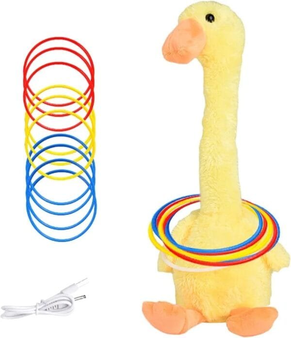 Toss Ring Game, Carnival treatmants Game, Electronic Duck Ring Game, Throwing Ring Toy, Cute Animal USB Rechargeable Duck Ring Toy for Home, Party, Garden, Yard Fun - Image 6