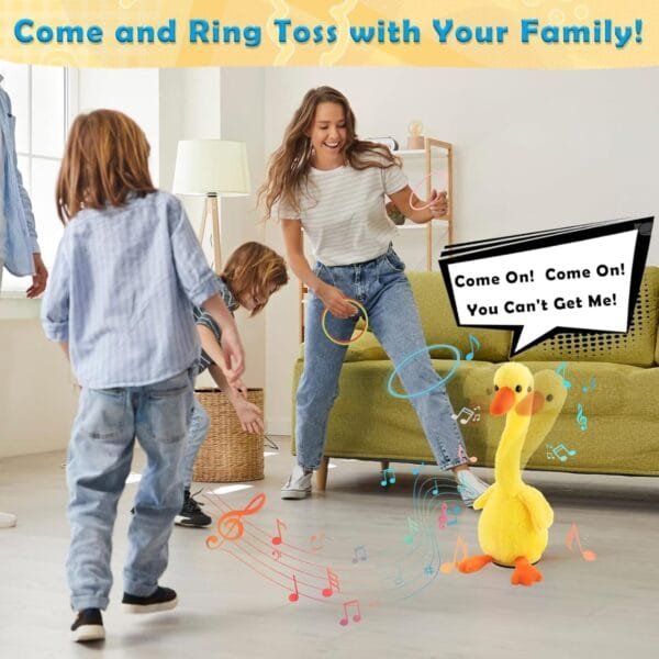 Toss Ring Game, Carnival treatmants Game, Electronic Duck Ring Game, Throwing Ring Toy, Cute Animal USB Rechargeable Duck Ring Toy for Home, Party, Garden, Yard Fun - Image 4