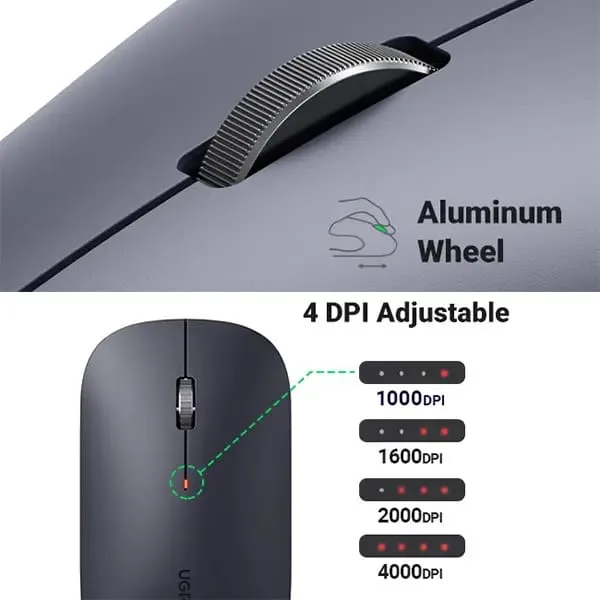 UGREEN Slim Silent Wireless Mouse 4000 DPI 90372 - Image 8