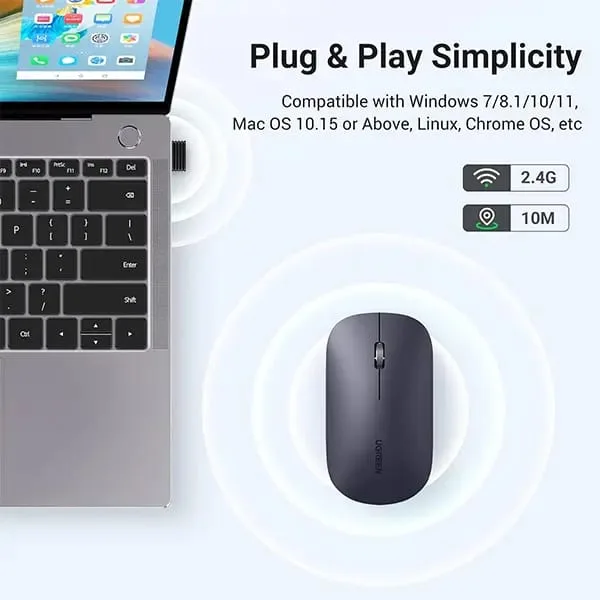 UGREEN Slim Silent Wireless Mouse 4000 DPI 90372 - Image 3