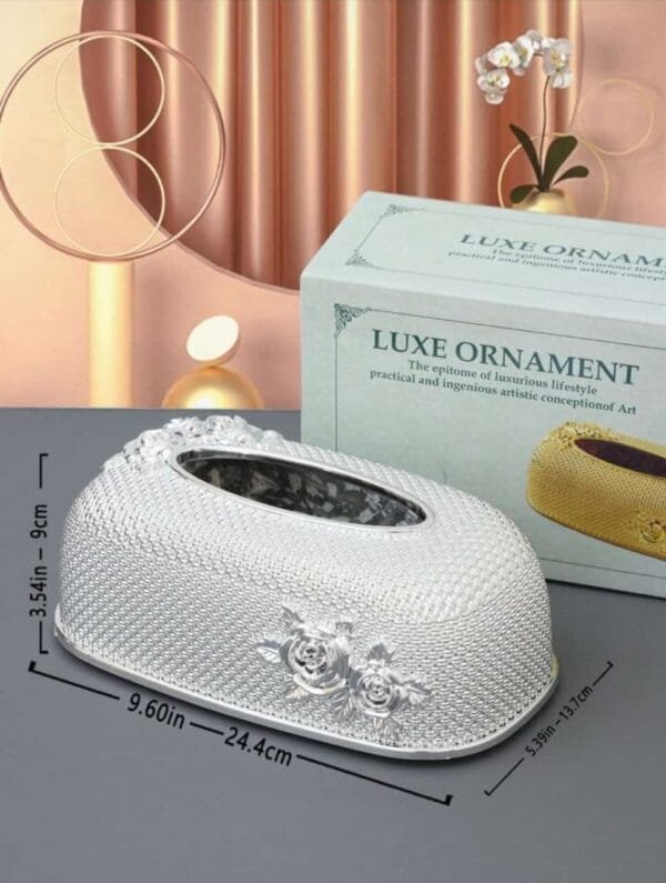 European-style Luxury Plastic Electroplated Tissue Box, Living Room Tissue Holder For Hotel - Image 4