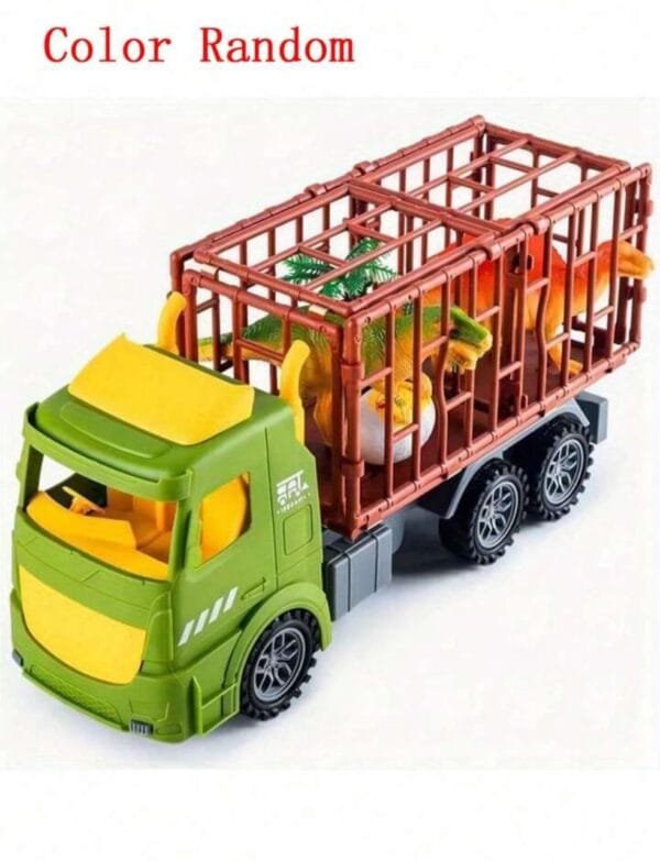 Large Size Dinosaur Transport Truck With 2 Dinosaurs, 1 Dinosaur Egg, Inertial Sliding Truck & Detachable Cage.