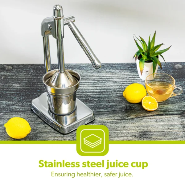 Manual Juicer Press – Chrome Finish Hand Juicer Press – Juice Press Citrus Juicer Manual Tool - Image 3