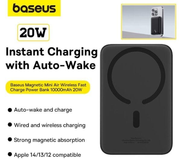 Baseus 10000mAh 20W Magnetic Mini Wireless Fast Charge Power Bank