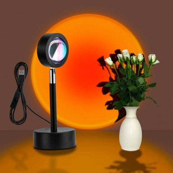 Sunset Lamp Projector | Rainbow Lamp | Eternal Sunset Night Light Projector LED Lamp | 180 Degree Rotation USB Plug-in Halo Lamp | Room Decor Stand Light (Rainbow) (Rainbow) - Image 8