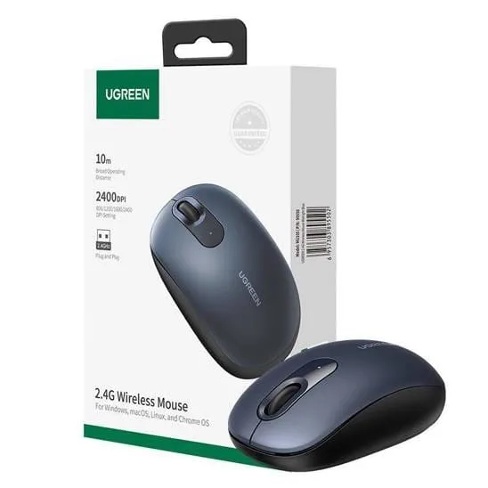 UGREEN 90550 2.4G Wireless Mouse – Midnight Blue: Ergonomic Design, Noiseless Clicking, Stable Connection up to 10 Meters