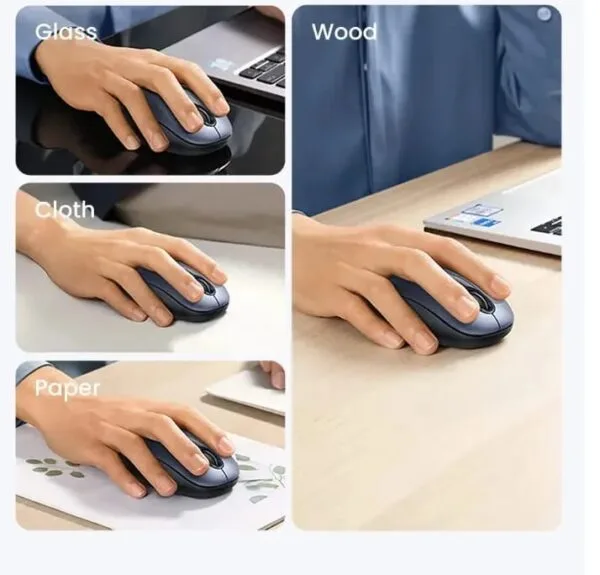 UGREEN 90550 2.4G Wireless Mouse – Midnight Blue: Ergonomic Design, Noiseless Clicking, Stable Connection up to 10 Meters - Image 2