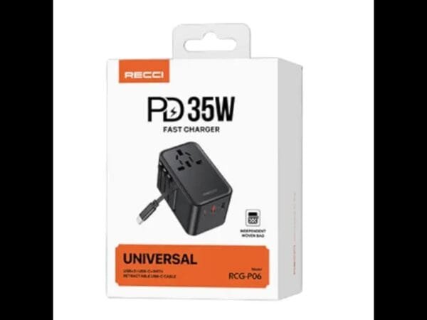 Recci RCG-P06 PD 35W Universal Fast Charger Black - Image 4