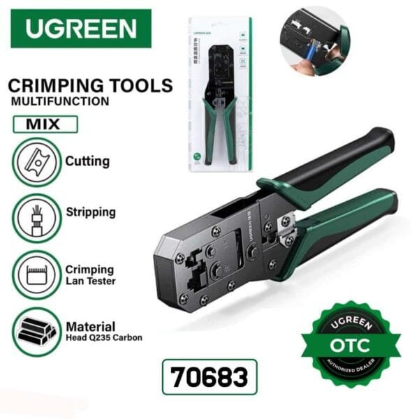 UGREEN RJ45 Crimping Tool Ethernet Crimper Cable Stripper Cutter RJ45 Connector Crimper Pliers for Network