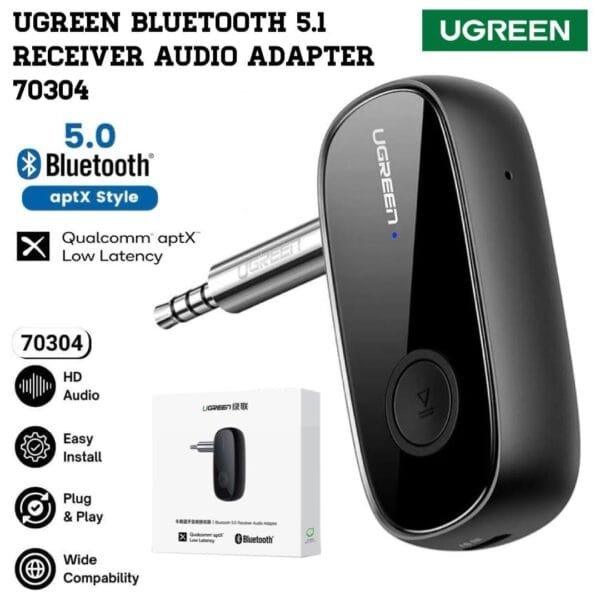 UGREEN Bluetooth 5.0 APTX Audio Receiver with Microphone 70304 Ugreen CM279