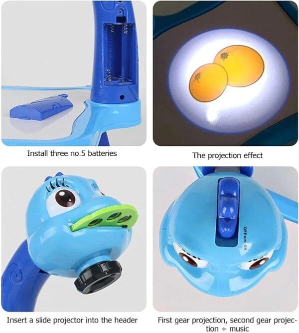 Led Art Drawing Projector Table, Kids Projection Drawing Board Cartoon Drawing Table Projector, Educational Drawing Playset, Ducational Toys for Boys and Girls (Blue) - Image 3