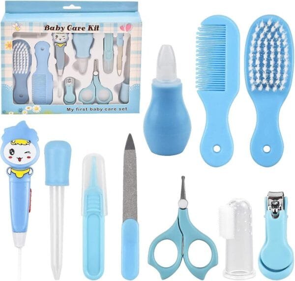 Trianu Baby Health and Grooming Kit - 10Pcs Baby Care Utensil Set for Newborn, Infant, Toddlers Boy and Girls with Nail Files, Nail Clippers,Nasal Aspirator, - Image 3
