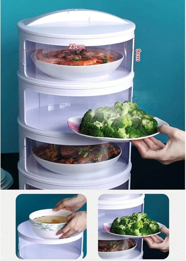 Kitchen Insulation Dish Cover Set Thick Durable Multi-Layer Meal Food Cover Can Be Superimposed to Save Space for Food Dustproof - Image 2