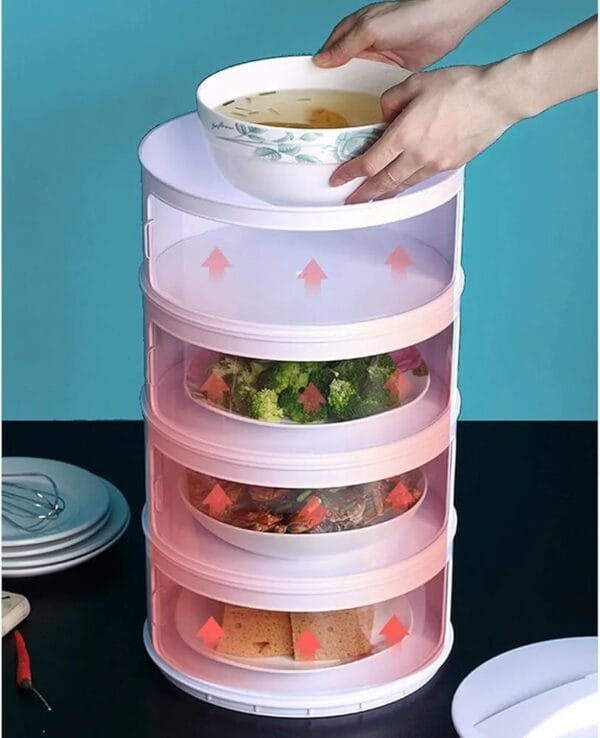 Kitchen Insulation Dish Cover Set Thick Durable Multi-Layer Meal Food Cover Can Be Superimposed to Save Space for Food Dustproof - Image 4