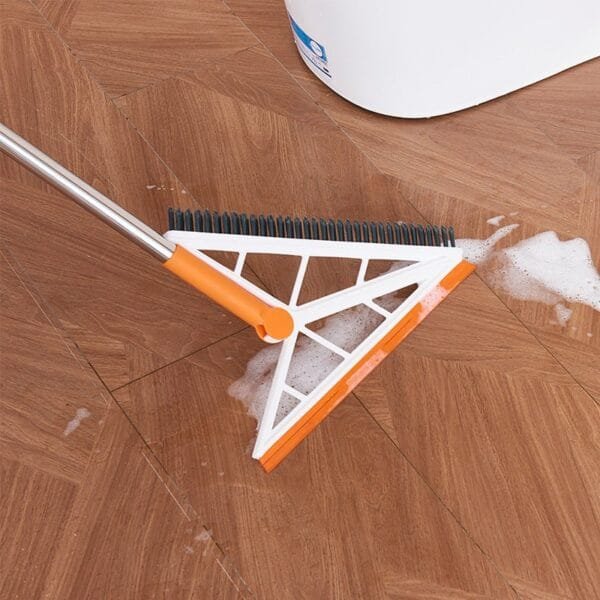 2 in 1 Window Wiper with Folding Brush Multifunction Scraping Silicone Broom Sweeper Dust and Debris from Various Floor Surfaces Crystal-Clear Windows (1-Set) - Image 2