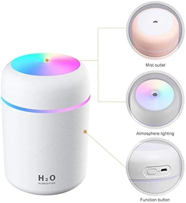 Portable 300ml Electric Air Humidifier Aroma Oil Diffuser USB Cool Mist Sprayer with Colorful Night Light for Home Car - Image 3