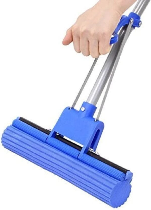 Floor Cleaning Squeeze Mop with Adjustable Telescopic Handle for Home Kitchen Bathroom, Stainless Steel - Image 3