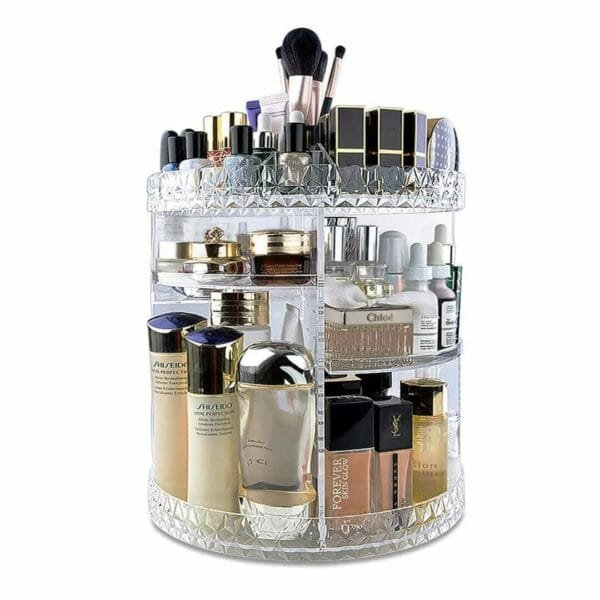360 Rotating Beauty Makeup Vanity Organizer Cosmetic Storage Countertop Organizers Large Capacity Perfume Make Up Brush Holder - Image 3