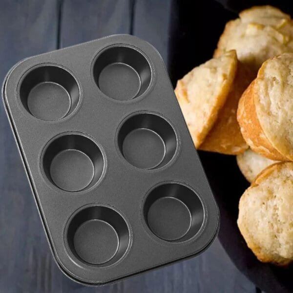 Large Size 6 Cups Carbon Steel Muffin Tray - Image 3