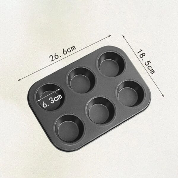 Large Size 6 Cups Carbon Steel Muffin Tray - Image 2