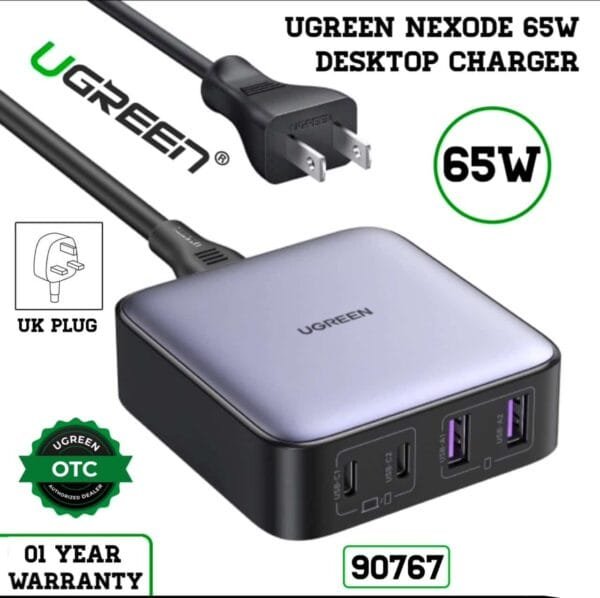 UGREEN 100W USB C Charger, Nexode 4 Ports USB C Charging Station, GaN Desktop Charger for MacBook Pro, iPhone 14/14 Plus/14 Pro/14 Pro Max/13/12, Galaxy S22, iPad